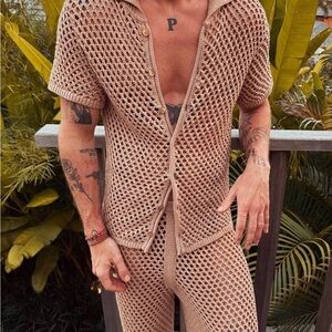Salt Murphy Paige Crochet Tee Latte